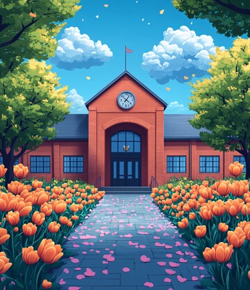 学校大门与主楼1