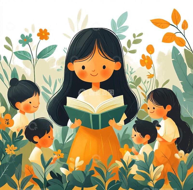 高清大图下载【趣麦麦图】教师与自然元素