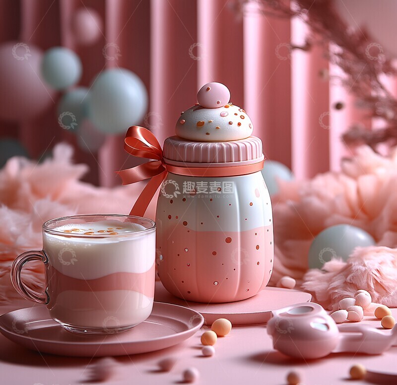 高清大图下载【趣麦麦图】礼物盒奶瓶安抚奶1