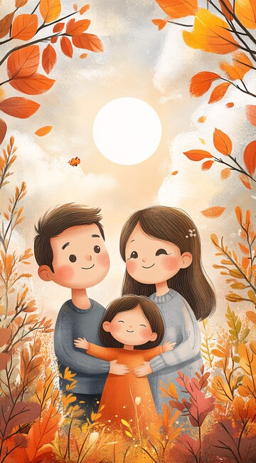 温馨家庭插画1