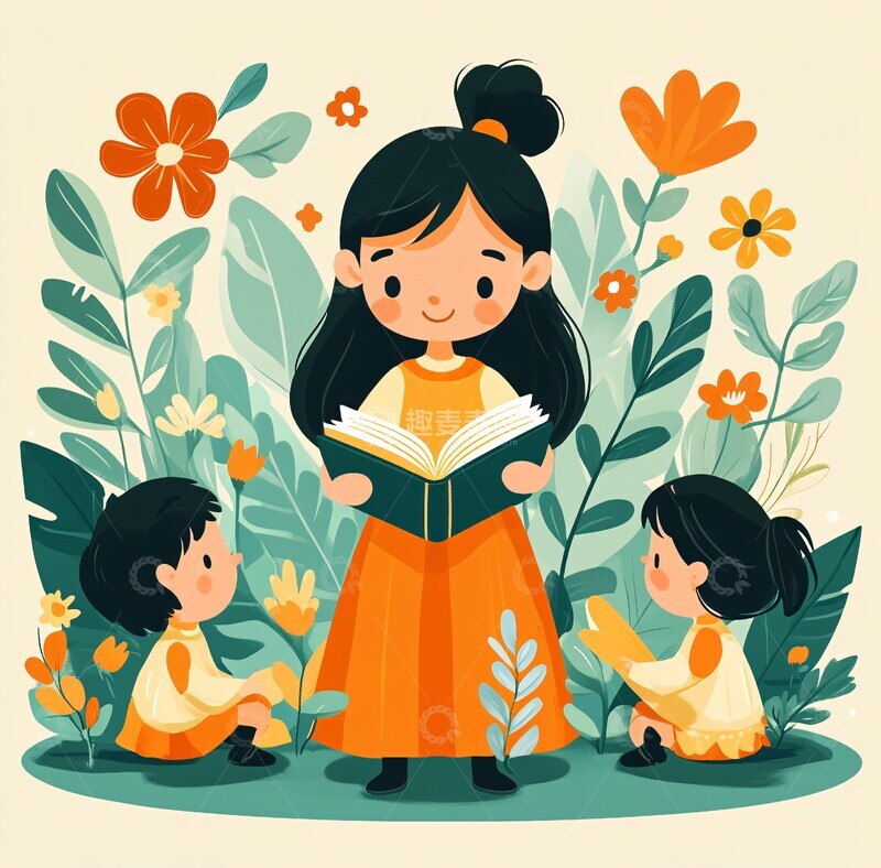 高清大图下载【趣麦麦图】教师与自然元素1