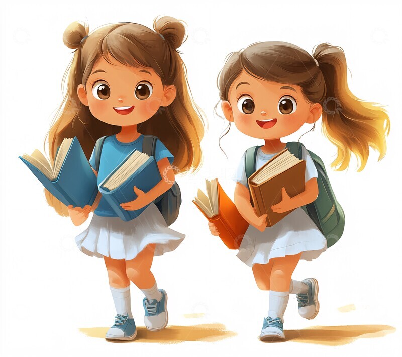 学校女孩读书跑向1