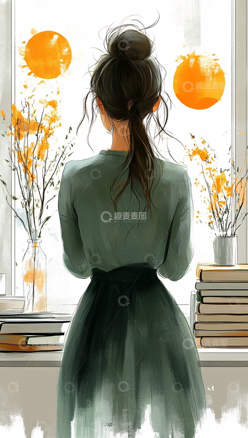 高清大图下载【趣麦麦图】教师桌前教学1