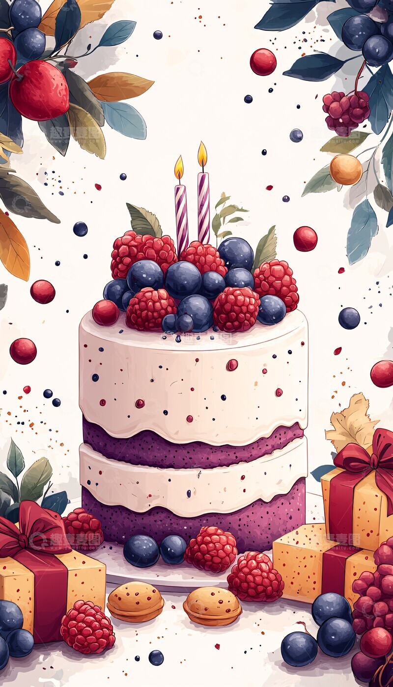 高清大图下载【趣麦麦图】空白生日贺卡1