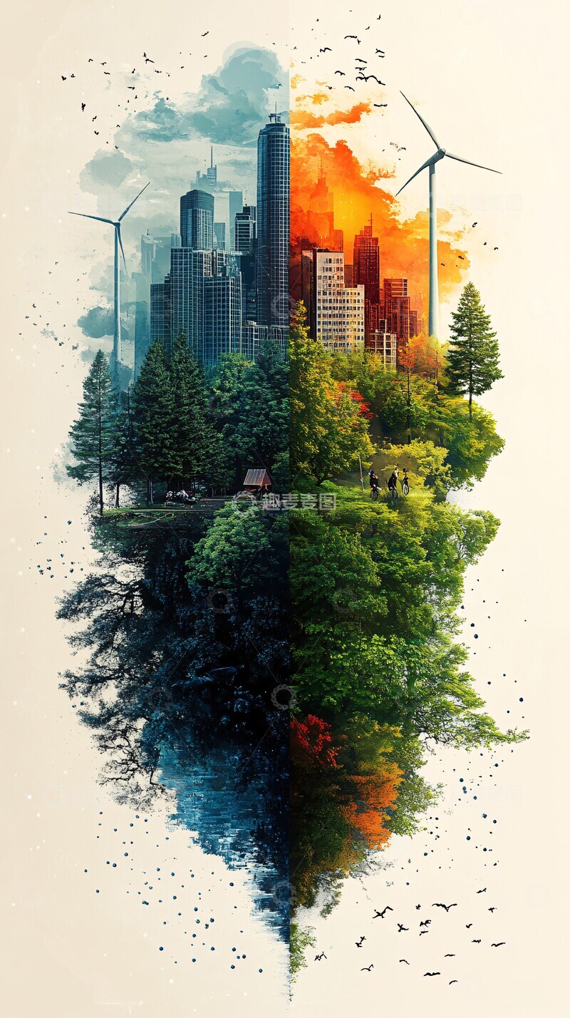 高清大图下载【趣麦麦图】绿色能源简约设计