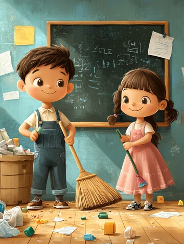 教室清洁三人行1