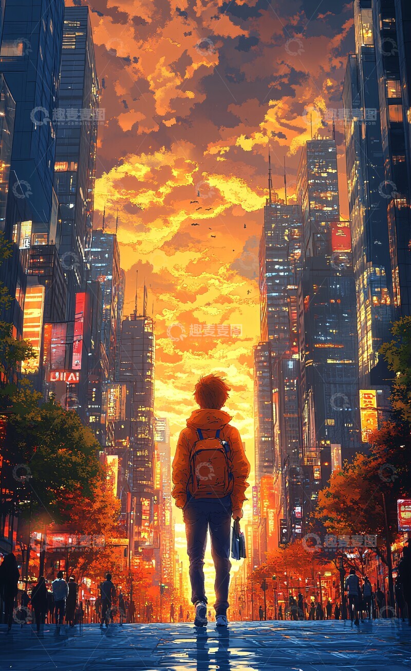 高清大图下载【趣麦麦图】墨笔少年墨笔少年蓝色1