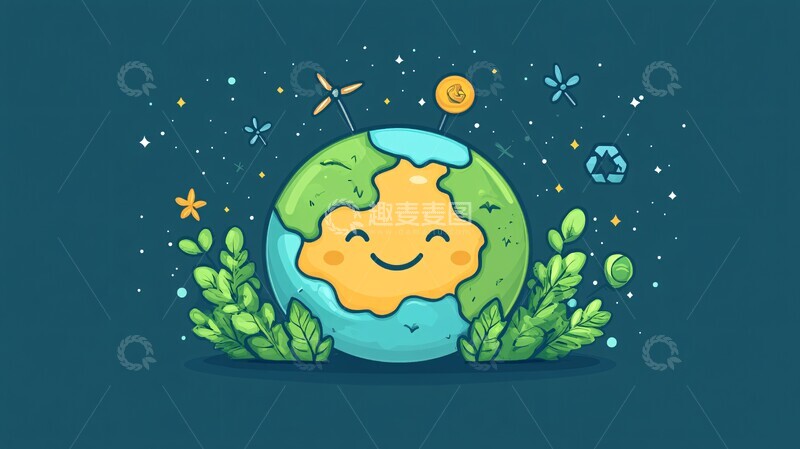 高清大图下载【趣麦麦图】地球与绿色未来1