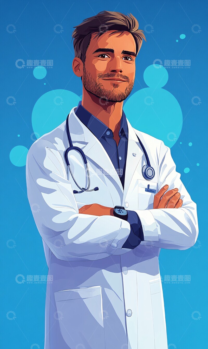 高清大图下载【趣麦麦图】医生站立微笑