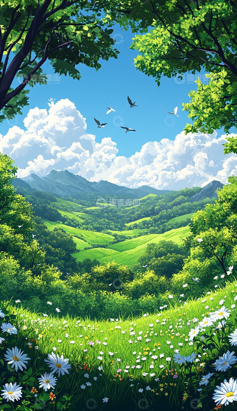 高清大图下载【趣麦麦图】春日田园风光14