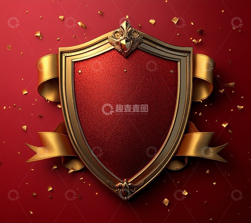 红底金盾装饰图2