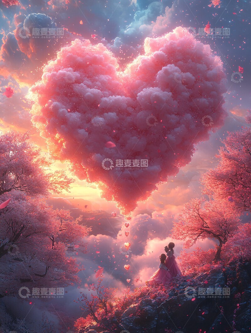 高清大图下载【趣麦麦图】甜甜的爱情天空