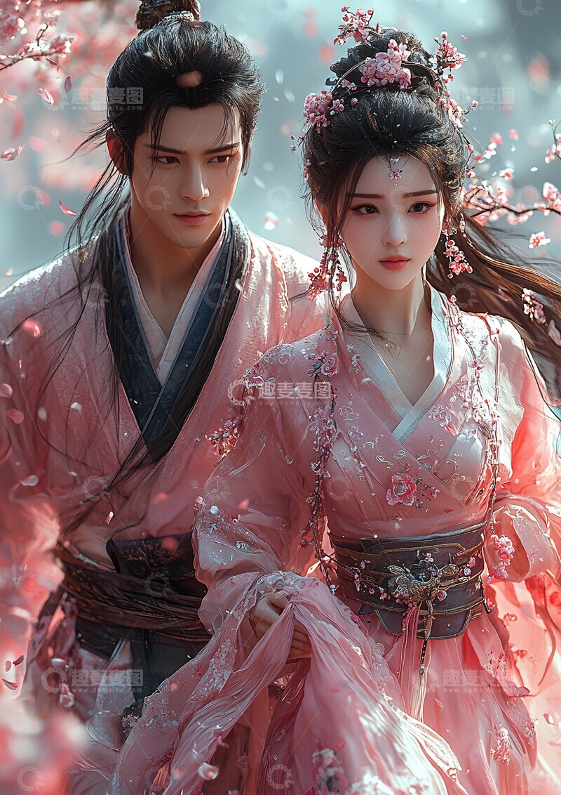 高清大图下载【趣麦麦图】传统服饰青年奔跑