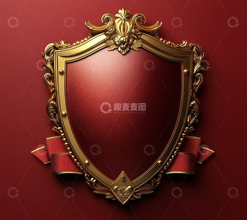 红底金盾装饰图