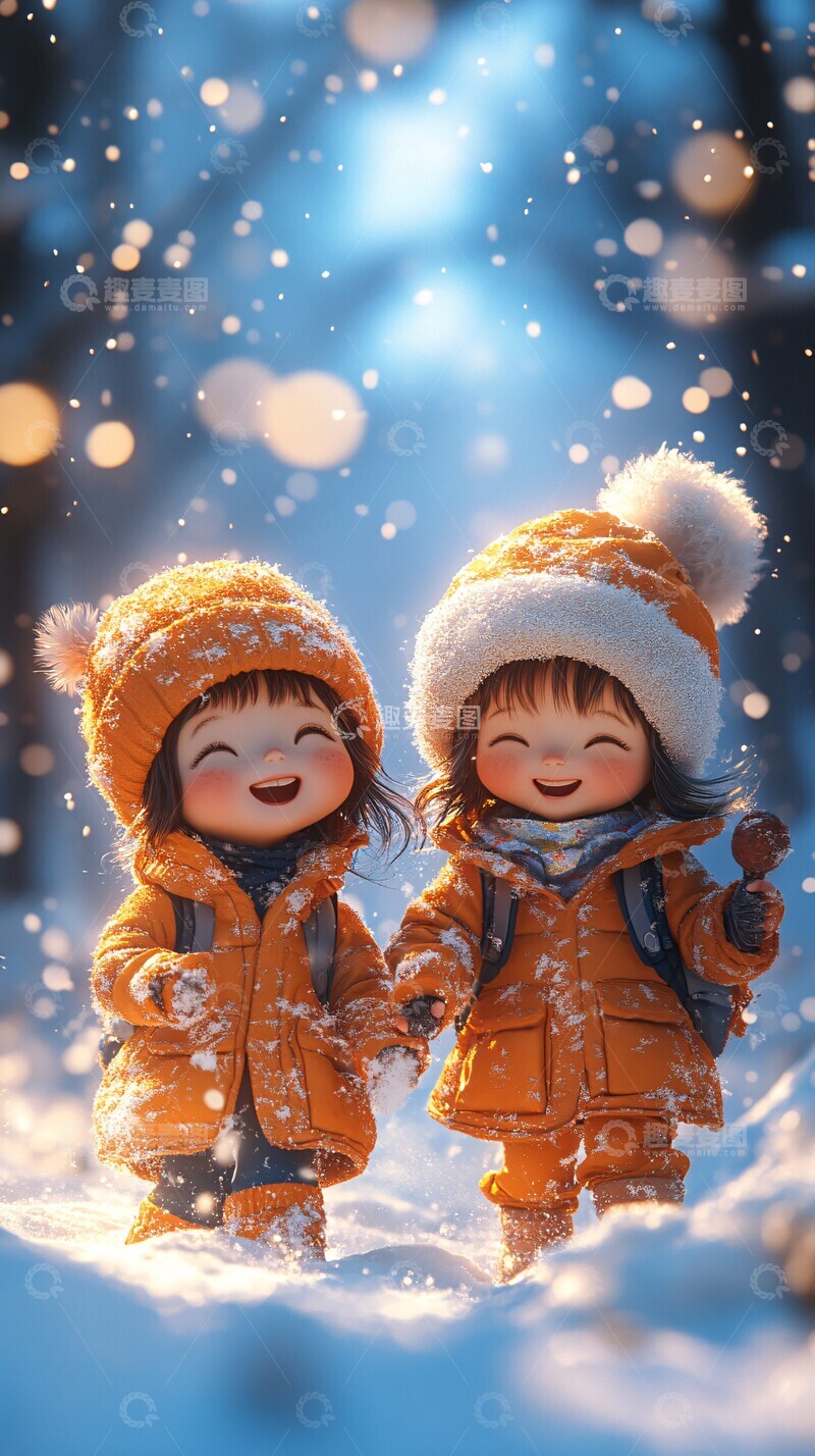 高清大图下载【趣麦麦图】云端嬉戏的童年