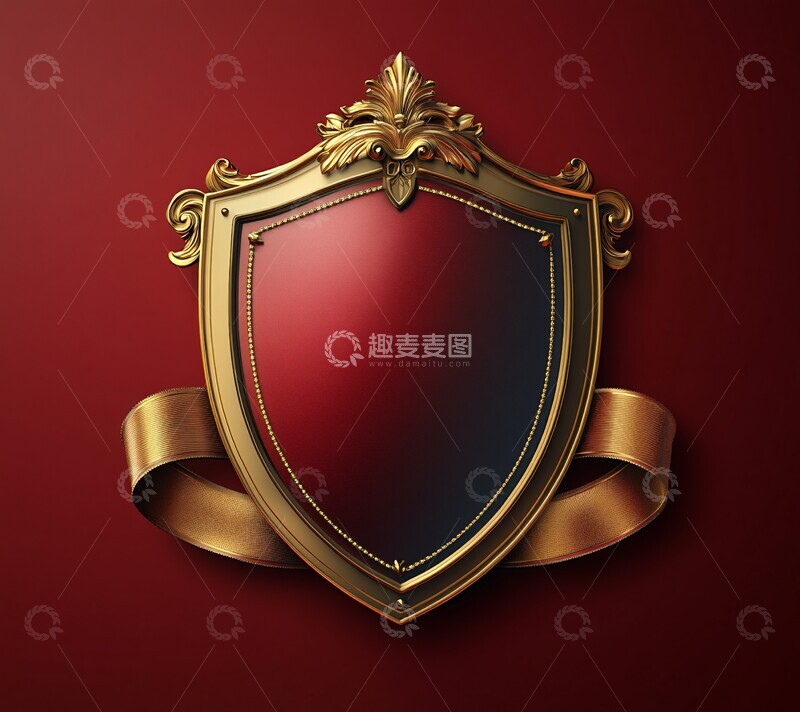 红底金盾装饰图1