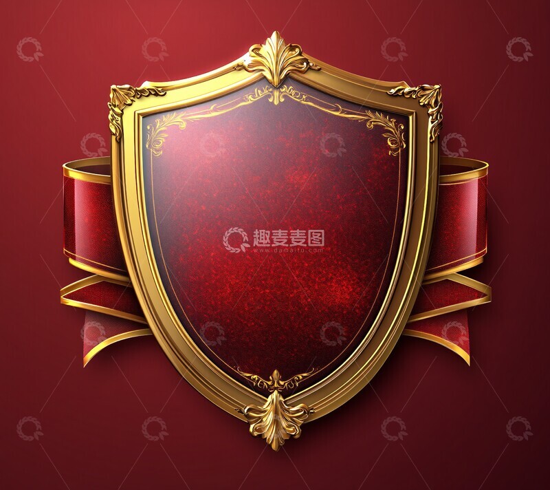 红底金盾装饰图3