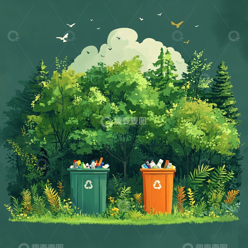 高清大图下载【趣麦麦图】男子扔垃圾入户外箱