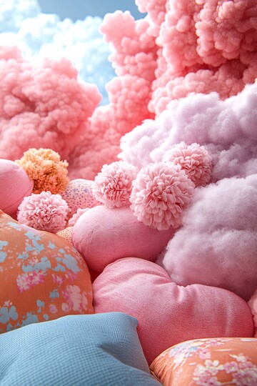 粉云抱枕飘天空1