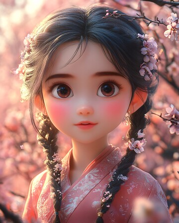 汉服女孩樱花园1