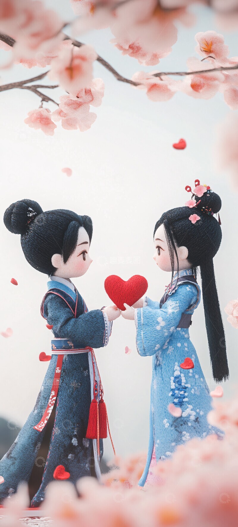 高清大图下载【趣麦麦图】传统情侣牵手礼1