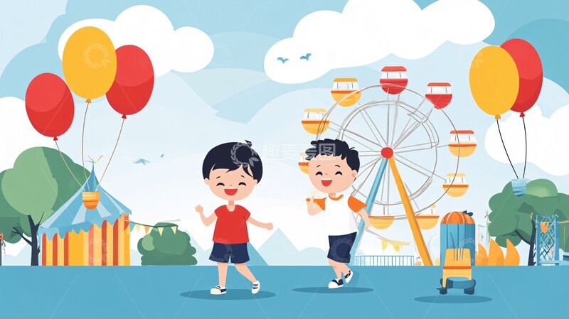 高清大图下载【趣麦麦图】儿童游乐场儿童游乐场气球1