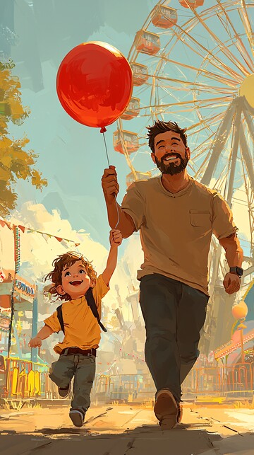 父子游乐场欢聚1