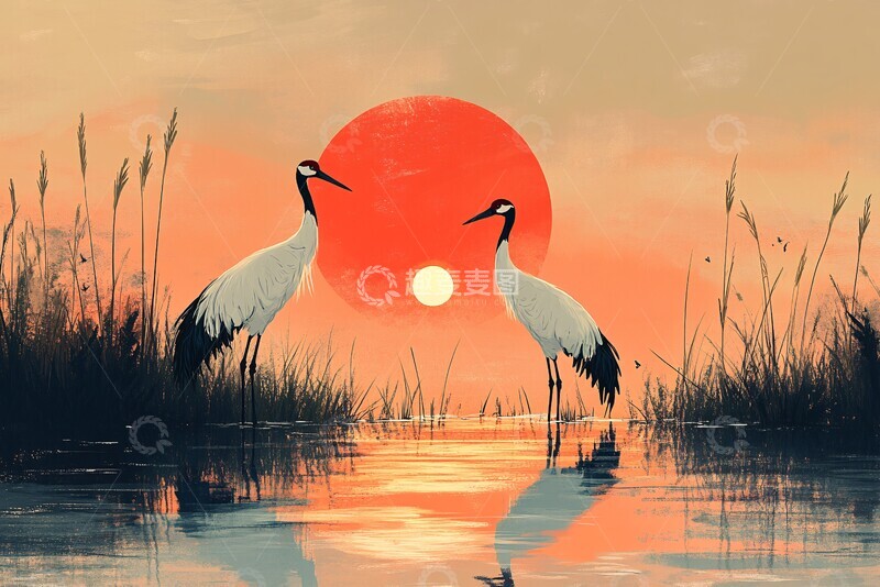 高清大图下载【趣麦麦图】双拾水稻水稻落日田野2