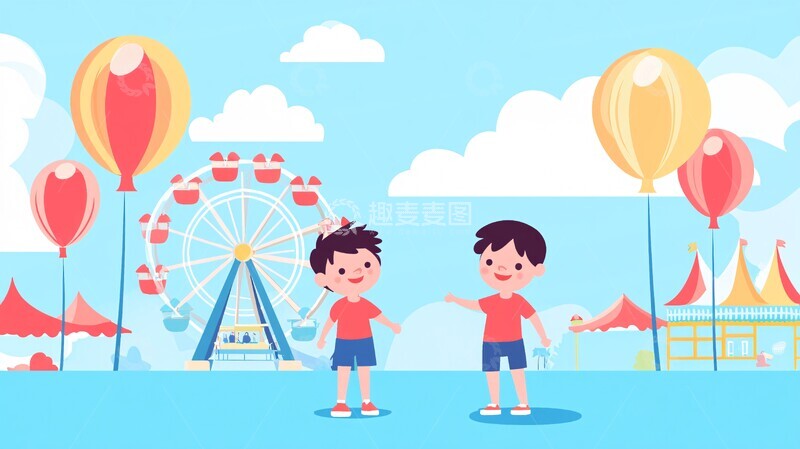高清大图下载【趣麦麦图】儿童游乐场儿童游乐场气球