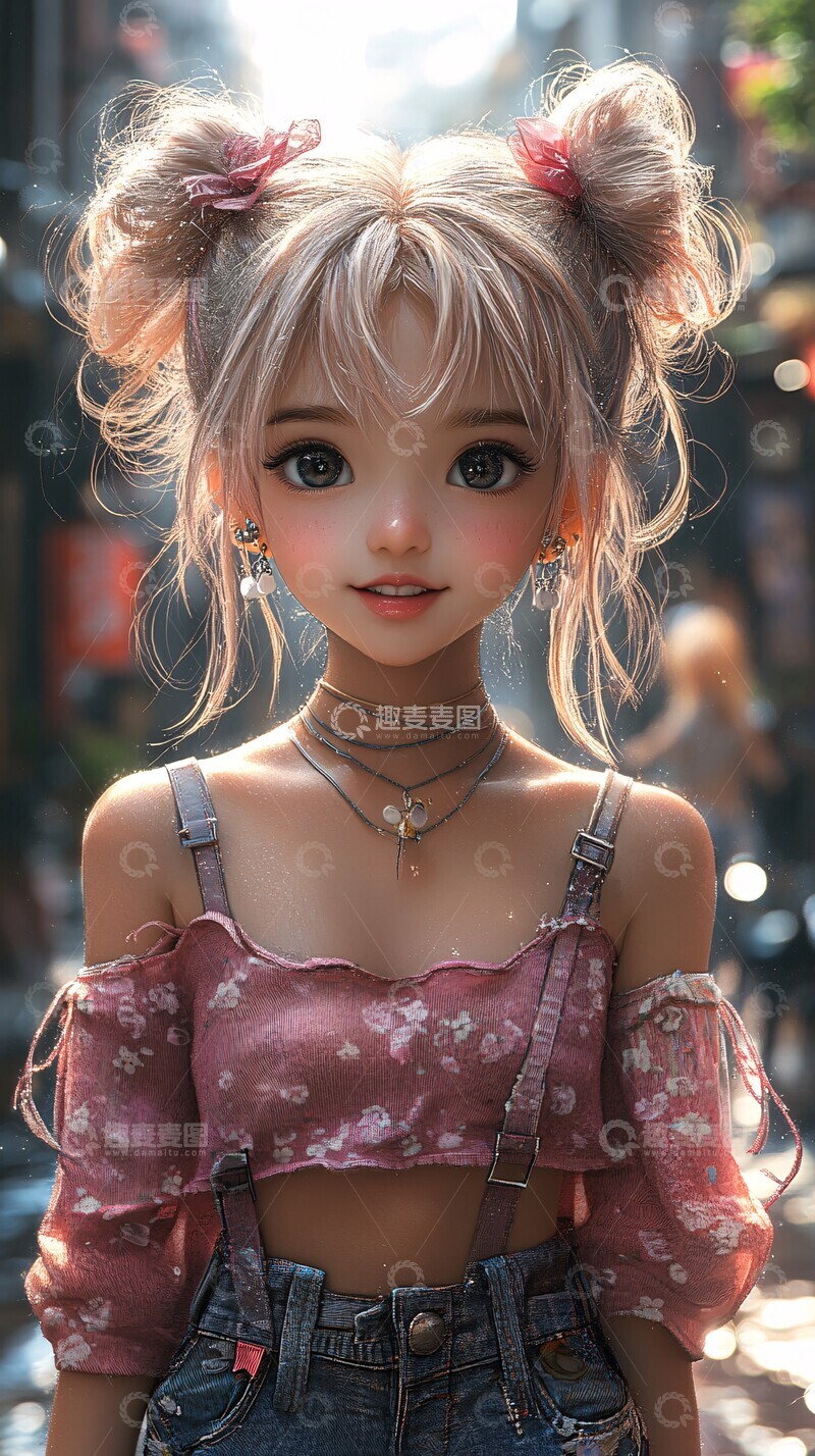 高清大图下载【趣麦麦图】小女孩卡通风格2