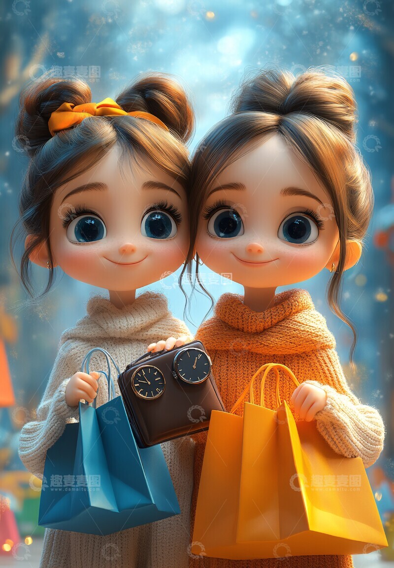 高清大图下载【趣麦麦图】钱包手表姐妹情深1