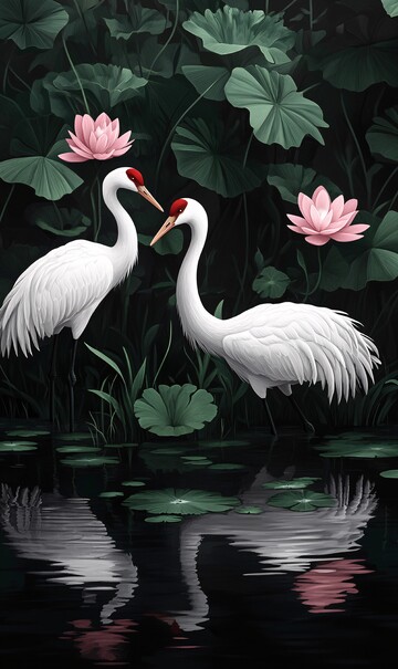 白鹤湿地翠绿画面