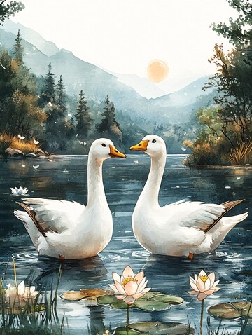 白鹅莲池白鹅莲池湖泊1