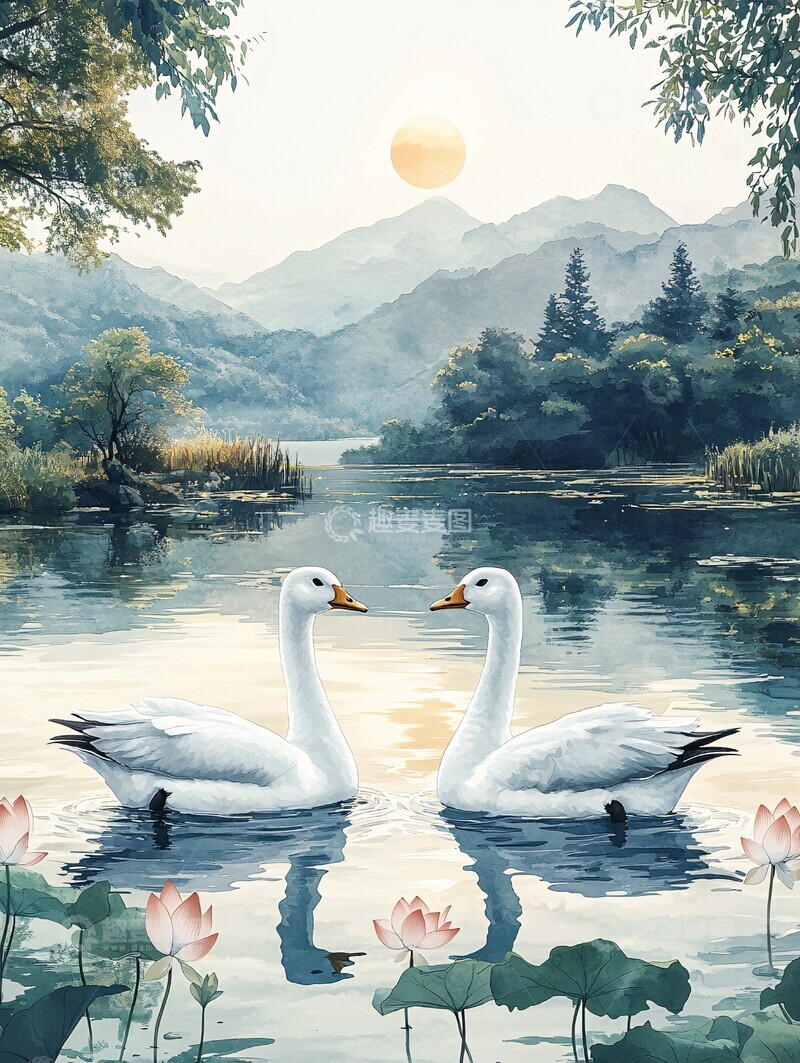 高清大图下载【趣麦麦图】白鹅莲池白鹅莲池湖泊2