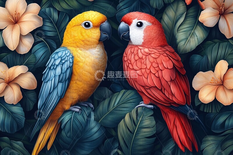 高清大图下载【趣麦麦图】鸟兽彩色卡通图2