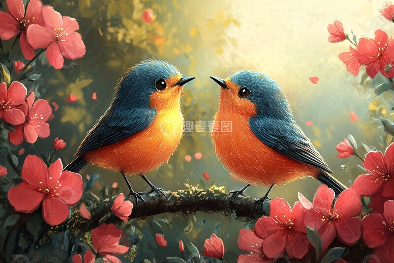 高清大图下载【趣麦麦图】鸟兽彩色卡通图1