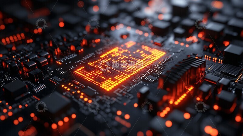 高清大图下载【趣麦麦图】芯片电路股市图