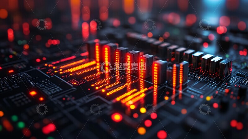 高清大图下载【趣麦麦图】芯片电路股市图3