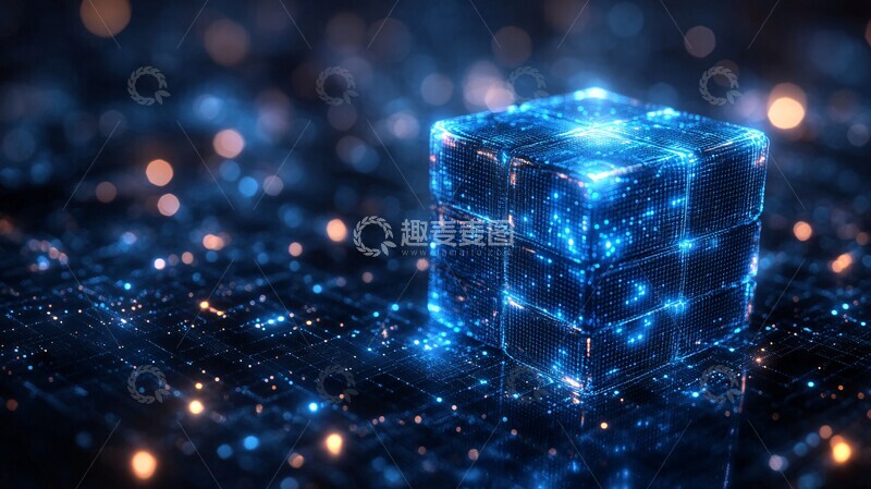 高清大图下载【趣麦麦图】数字网络立方体1
