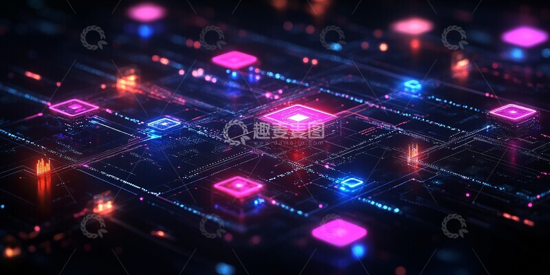 高清大图下载【趣麦麦图】区块链网络连接1