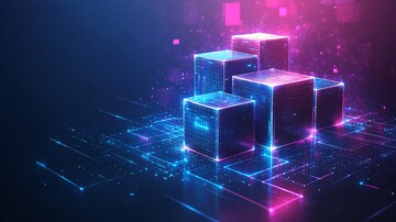 蓝色立方体结构