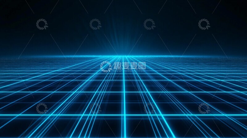 高清大图下载【趣麦麦图】蓝色光影网格背景1