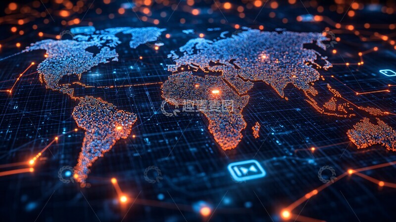 高清大图下载【趣麦麦图】数字世界连接图