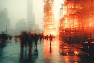 建设中的建筑影像
