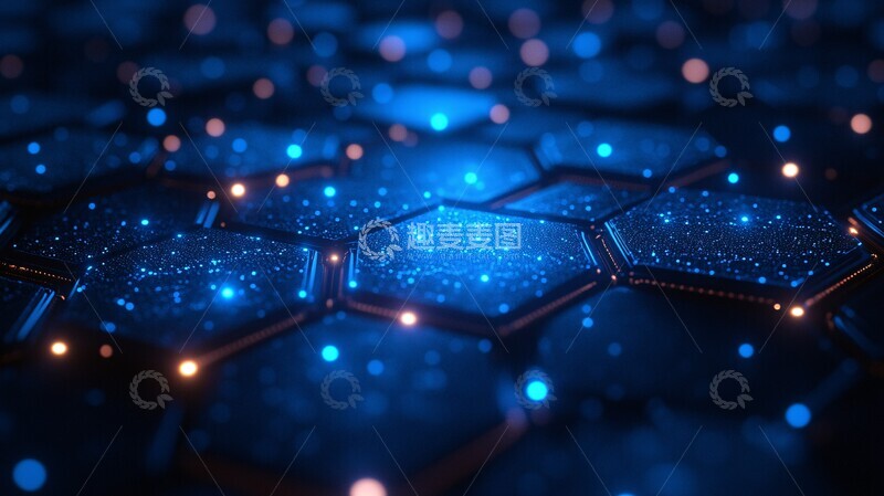 高清大图下载【趣麦麦图】蓝色六边形背景2