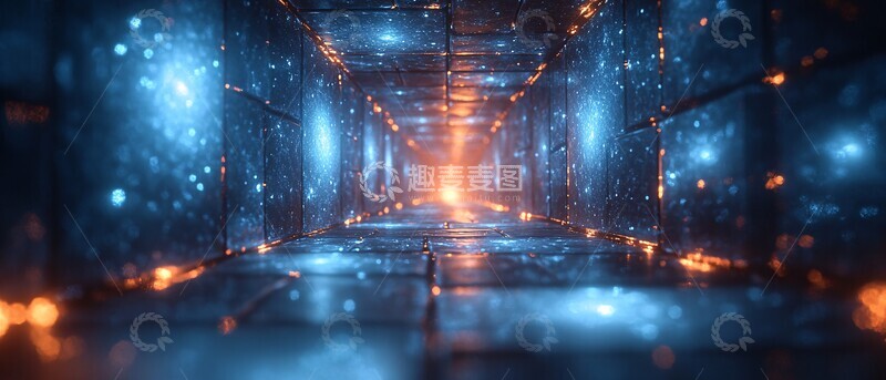 高清大图下载【趣麦麦图】蓝光立方隧道