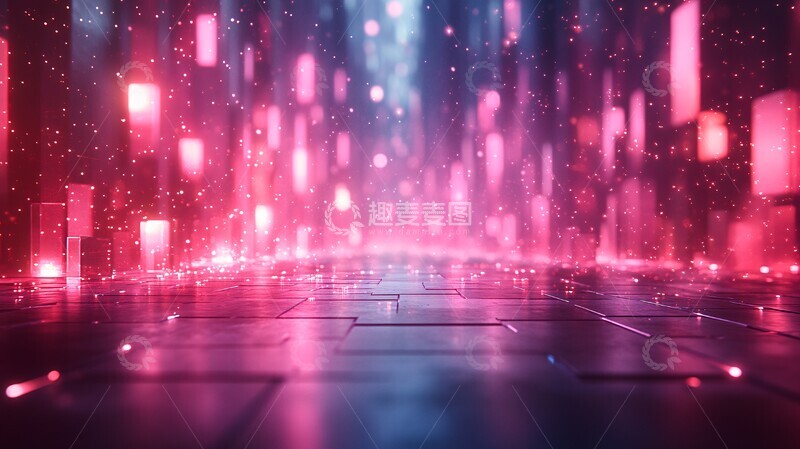 高清大图下载【趣麦麦图】粉色浮光空间1