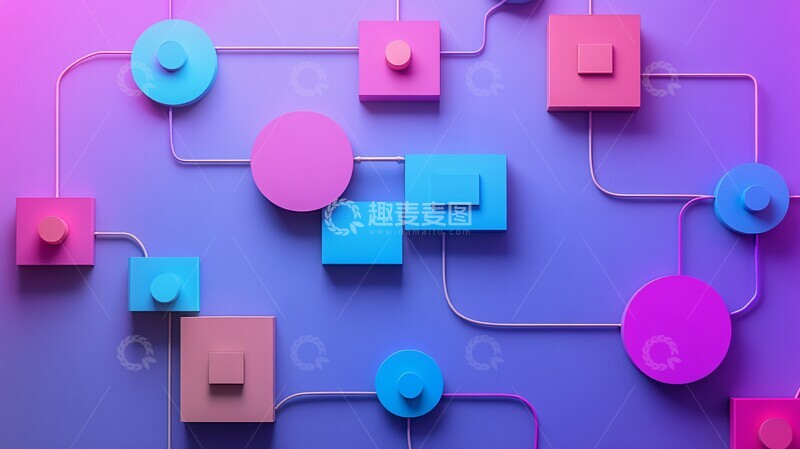高清大图下载【趣麦麦图】渐变背景流程图