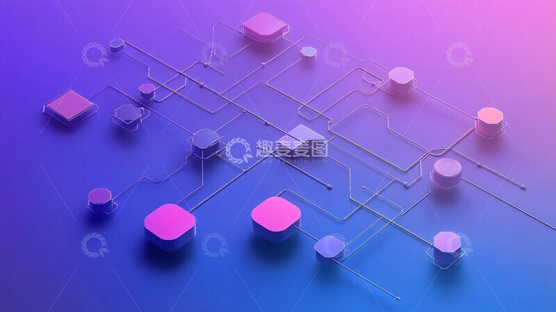 高清大图下载【趣麦麦图】渐变背景流程图2