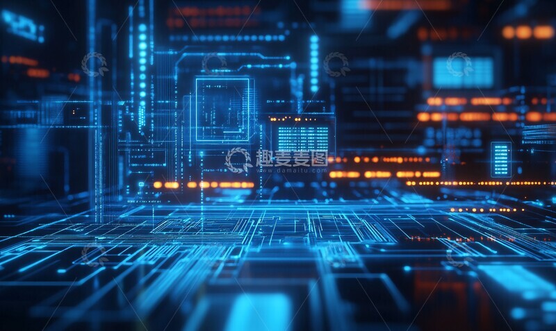 高清大图下载【趣麦麦图】数字网络电路图3